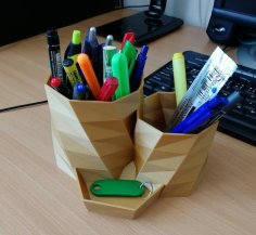 Double Pencil Cup / Holder 3D Printer Model