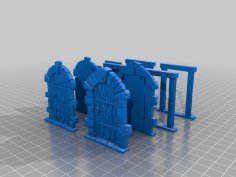 Wood And Stone Framed Doors 3D Printer Model