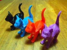 Faceted Cat 3D Printer Model