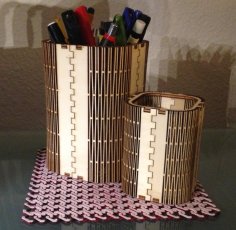 Laser Cut Customizable FlexiRoast Wooden Pen Stand