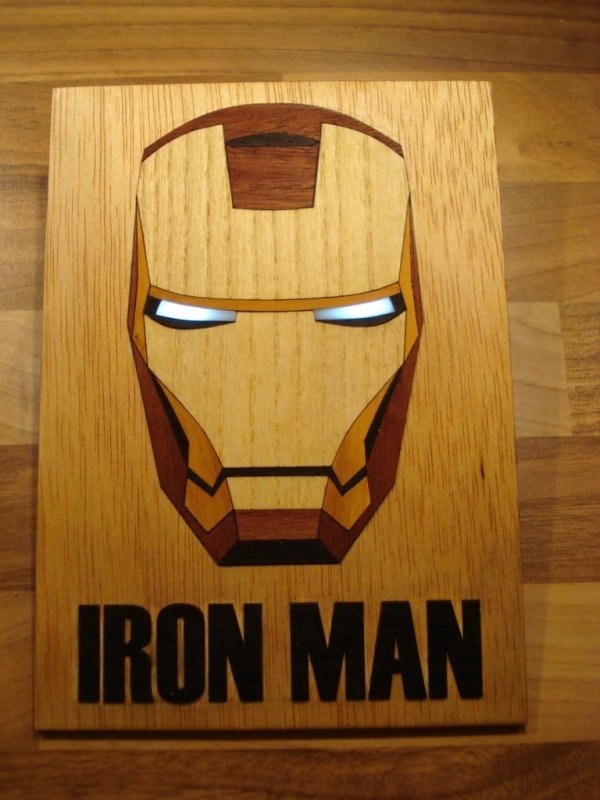 Laser Cut Iron Man Wood Veneer