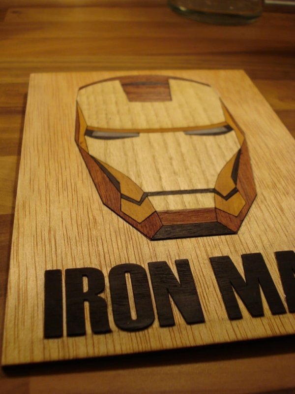 Laser Cut Iron Man Wood Veneer