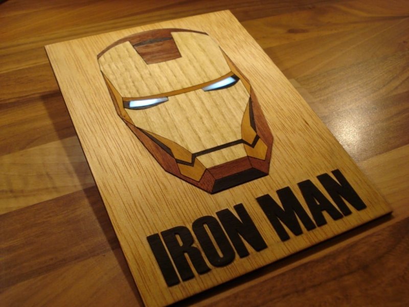 Laser Cut Iron Man Wood Veneer