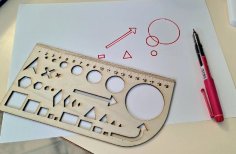 Laser Cut Drawing Stencil Ruler