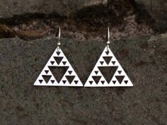 Laser Cut Sierpinski Triangle Earrings