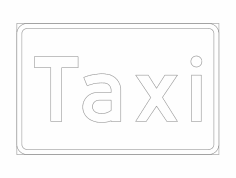Taxi Road Sign dxf File