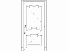 Arquivo dxf de design de porta única de madeira
