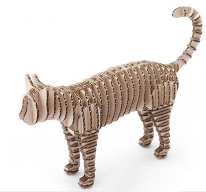 Лазерная резка 3D-пазлов Cat с ЧПУ