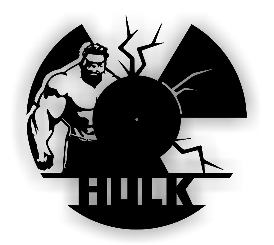 Arquivo Hulk Cdr Dxf para cortar relógio de vinil