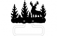 Deer towel holder dxf File