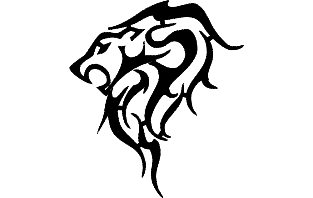Trible Lion 9.3x8 Dxf Distribuisci file dxf