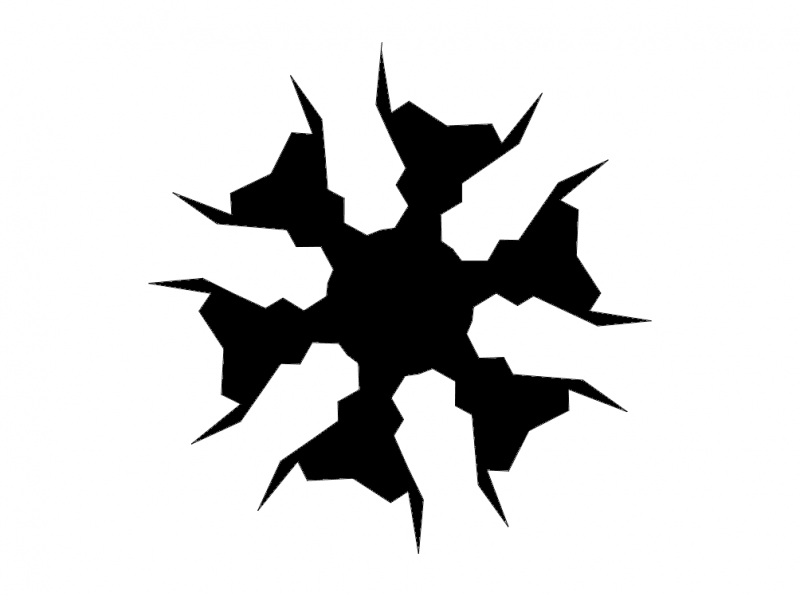 فایل Snowflake Silhouette 1xb dxf