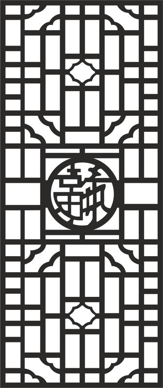 Archivo dxf de vector de decoración de pantalla de estilo chino