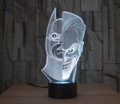 Batman Joker Morphing 3D LED Illusion Lamp Free Vector