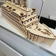 Titanic Laser Cut Puzzle Model Free Vector