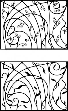 Wrought Iron Gate, Door, Fence, Window, Grill, Railing Design Vector Art Free Vector