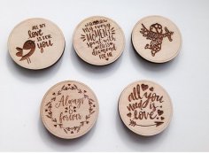 Wooden Magnets Laser Engraved Free Vector