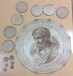 Laser Cut Euclid Picture And Coasters