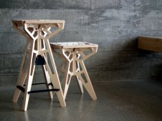 Laser Cut Space Frame Stools BWarDesign.