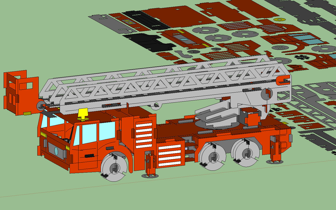 Файл dxf пожарной машины