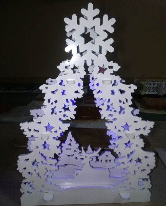 Adorno de Navidad con decoración de árbol de Navidad cortado con láser
