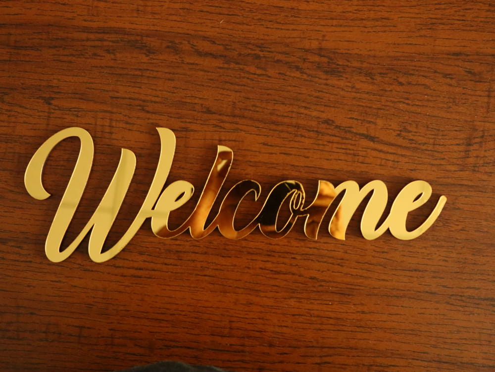 Laser Cut Acrylic Welcome Wall Sign Free Vector