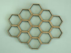 Laser Cut Honeycomb Pattern Wooden Wall Decor Free Vector