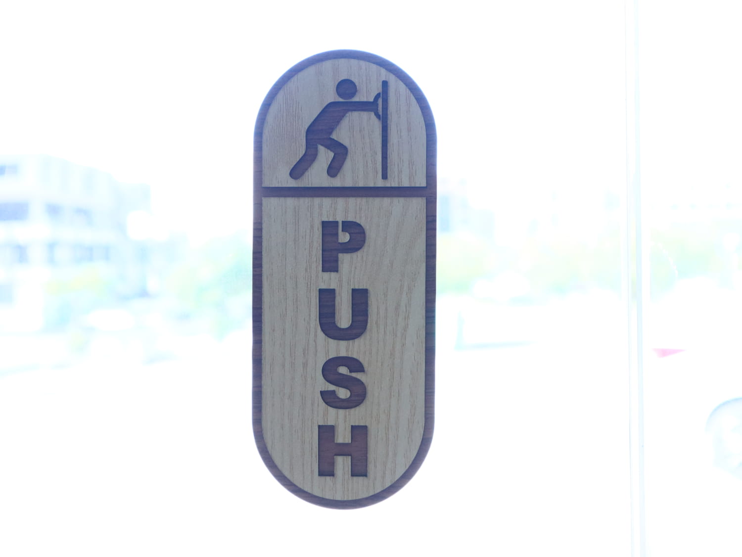 Laser Cut Push Pull Door Signs Free Vector