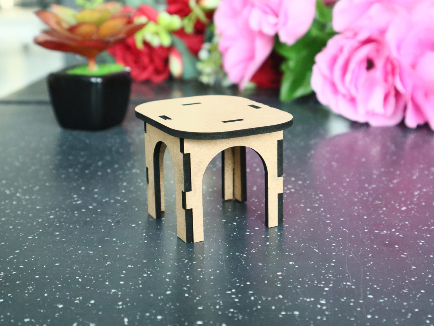 Laser Cut Miniature Table Free Vector