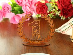 Laser Cut Wreath Floral Table Numbers Free Vector