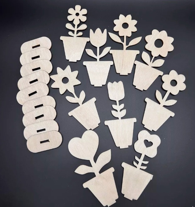 Laser Cut Flower Pot Decor DXF File Free Download - 3axis.co