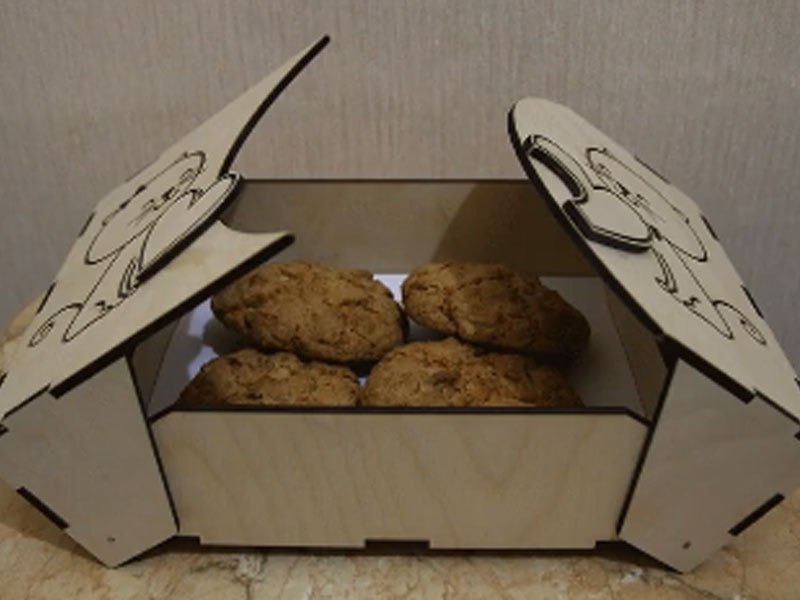 Коробка для печенья с лазерной резкой