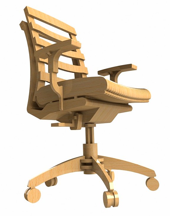Laser Cut Miniature Office Chair DXF File