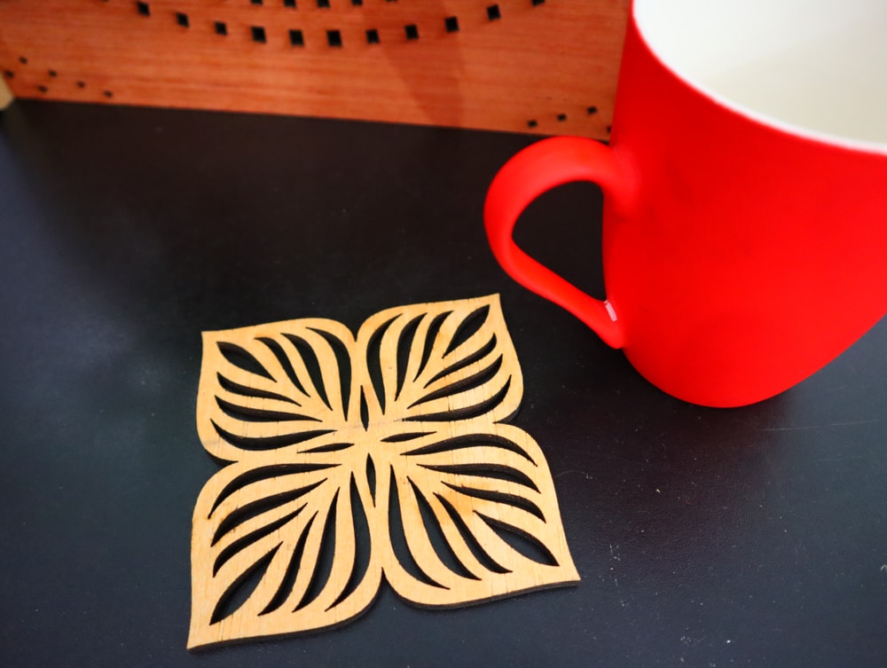 Laser Cut Floral Tea Cup Coasters DXF File