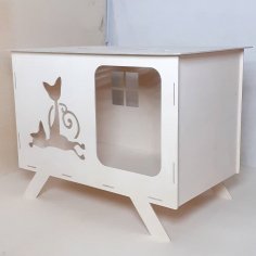 Laser Cut Indoor Cat House DXF File
