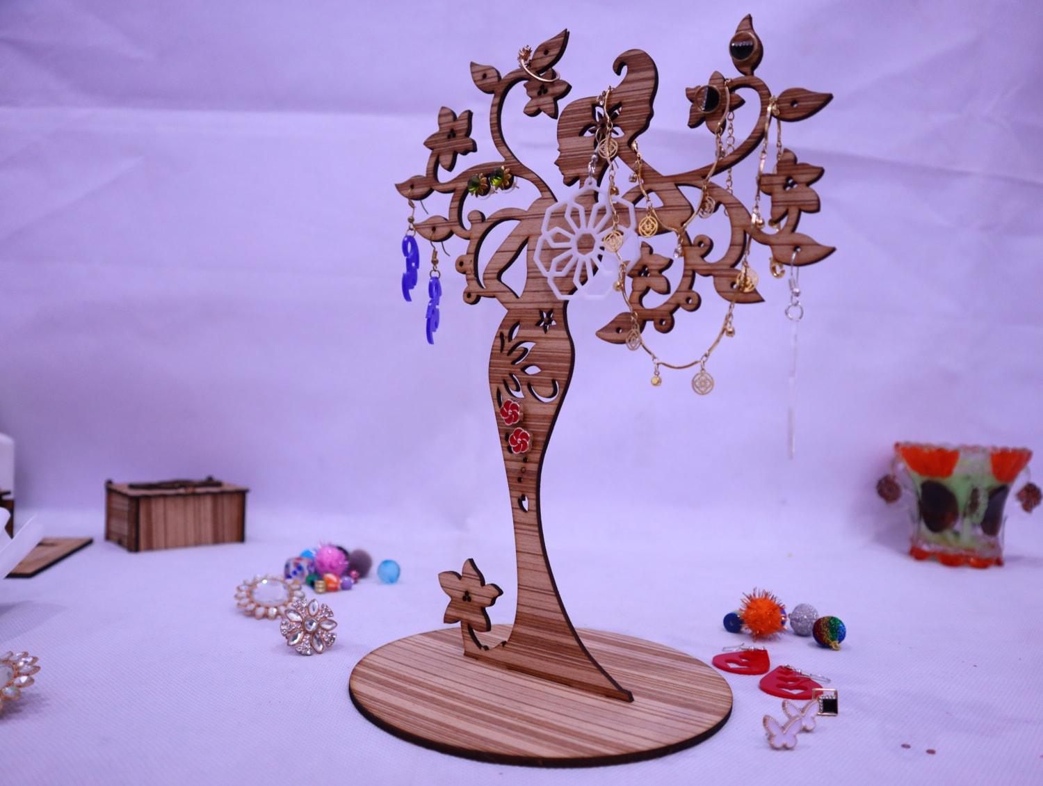 Laser Cut Fairy Earring Holder 3mm Free Vector