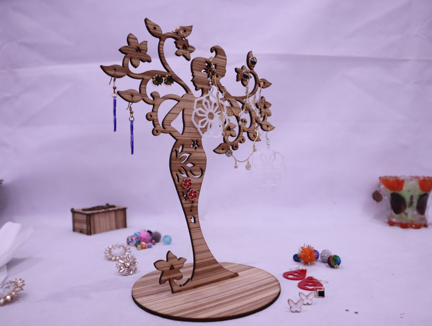 Laser Cut Fairy Earring Holder 3mm Free Vector