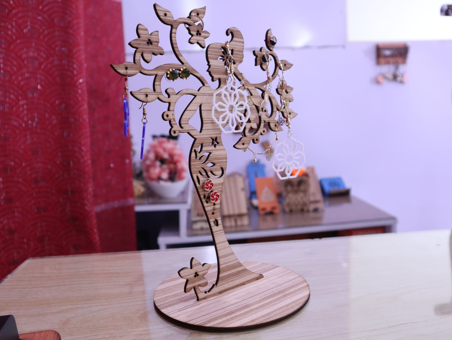 Laser Cut Fairy Earring Holder 3mm Free Vector