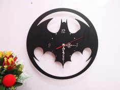Laser Cut Batman Wall Clock Free Vector