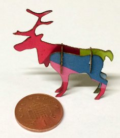 Laser Cut Mini Reindeer Free Vector