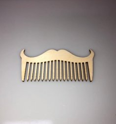 Peigne à barbe et moustache en bois découpé au laser