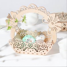 Laserowo wycinany dekoracyjny kosz na cukierki Gourmet Chocolate Easter Gift Basket