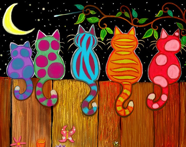Лазерная резка Cat Fence Peekers Yard Decoration
