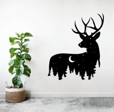 激光切割鹿墙艺术野生动物墙装饰