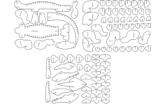Alligator 3D Puzzle DXF File
