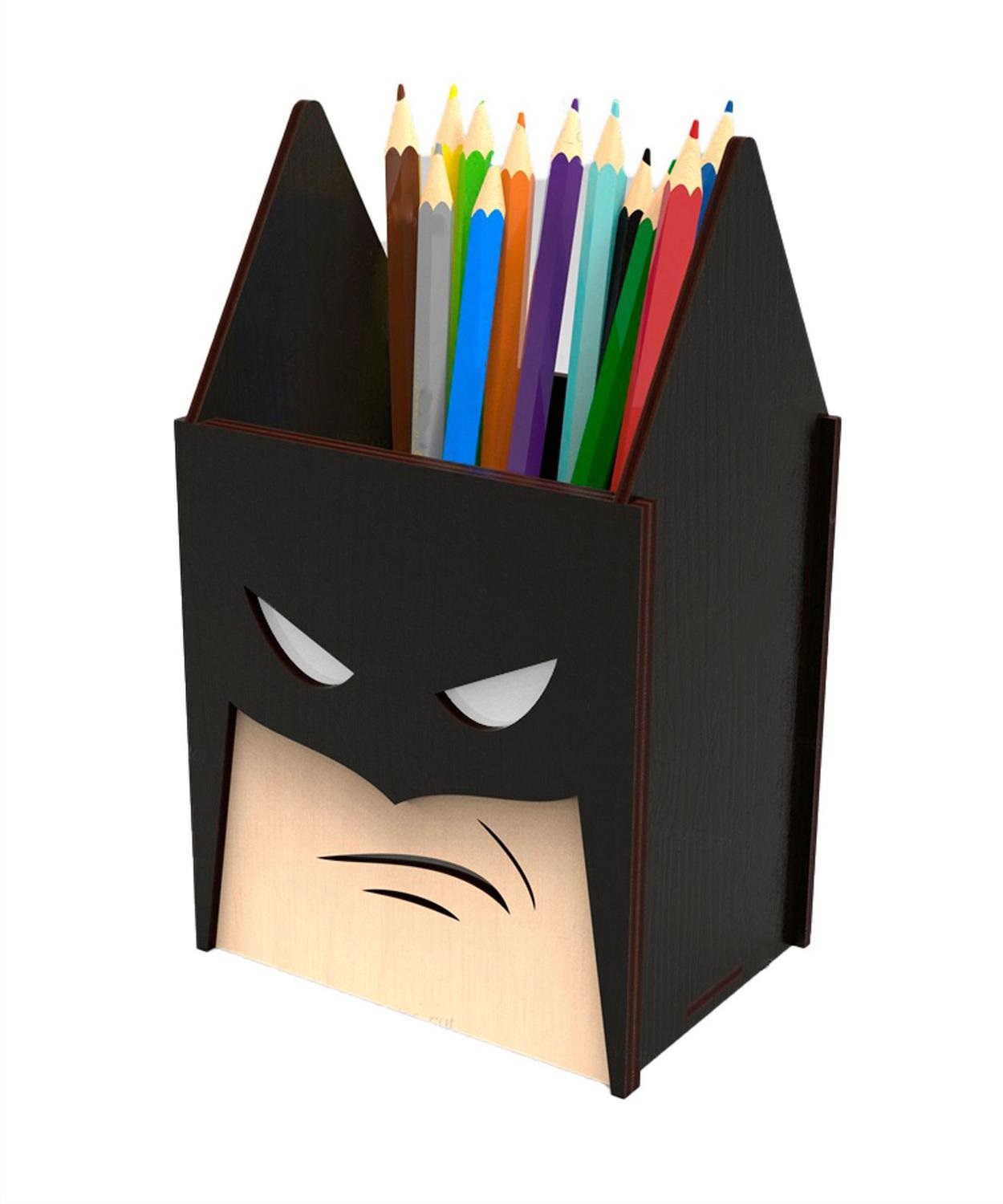 激光切割蝙蝠侠超级英雄笔筒