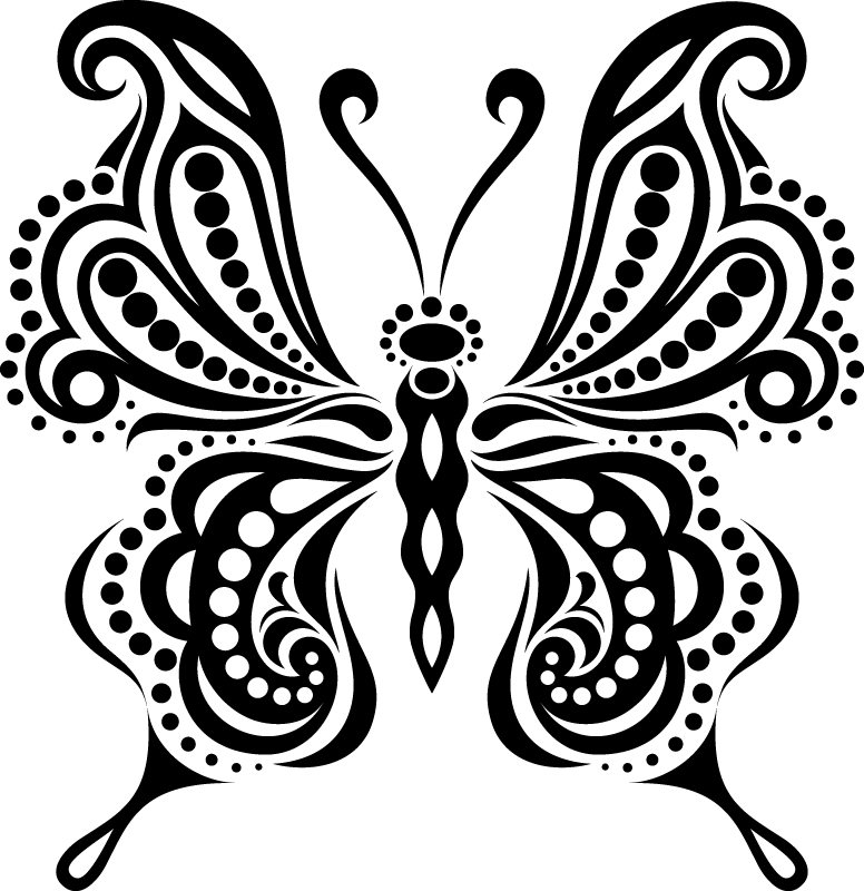 Vetor grátis de tatuagem de borboleta