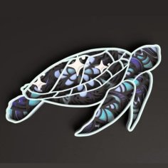 Laser Cut Layered Sea Turtle SVG File