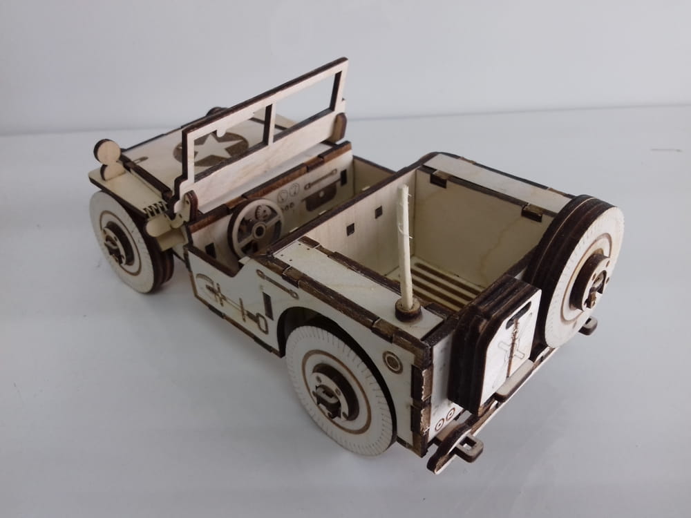 Laser Cut Jeep 3D Free Vector cdr Download - 3axis.co