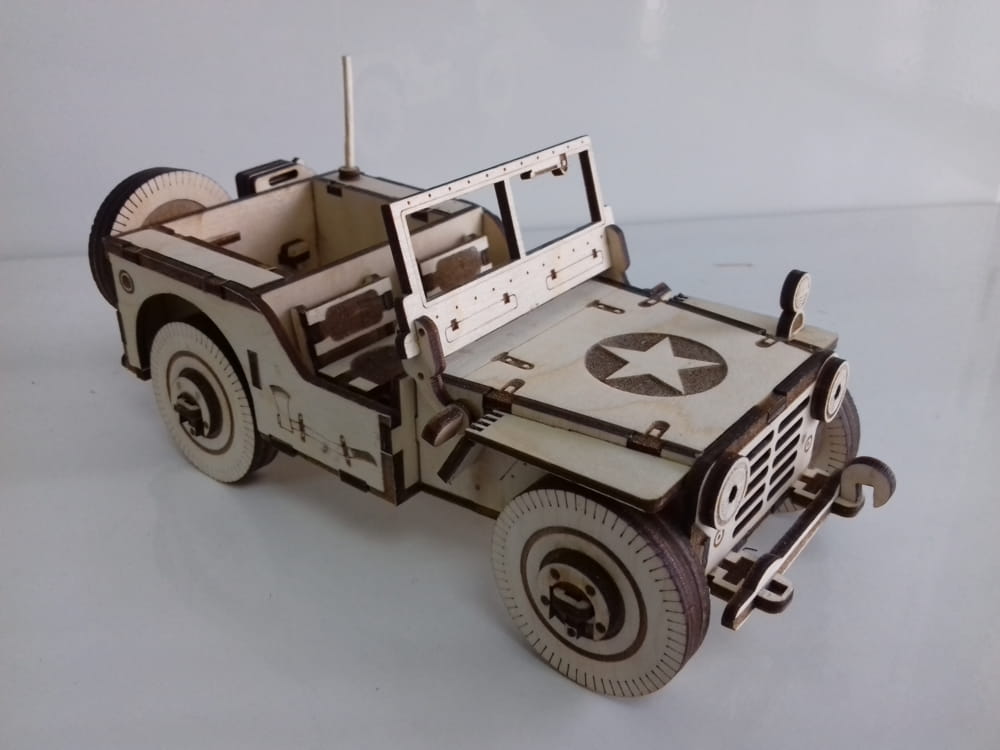 Laser Cut Jeep 3D Free Vector